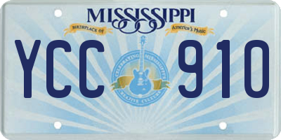 MS license plate YCC910