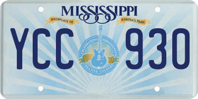 MS license plate YCC930