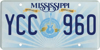 MS license plate YCC960
