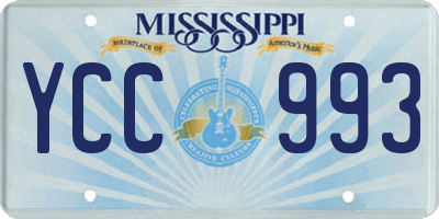 MS license plate YCC993
