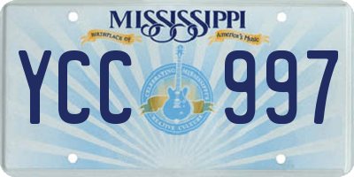 MS license plate YCC997