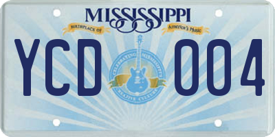 MS license plate YCD004