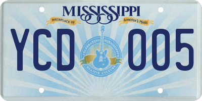 MS license plate YCD005