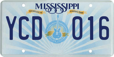 MS license plate YCD016