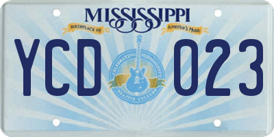 MS license plate YCD023