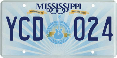 MS license plate YCD024