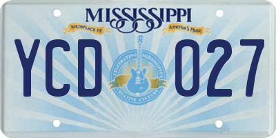 MS license plate YCD027