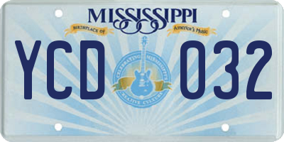 MS license plate YCD032