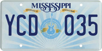 MS license plate YCD035