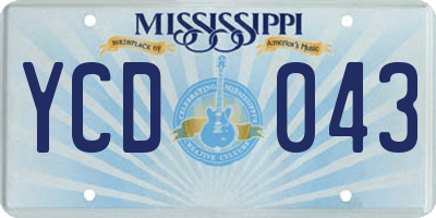 MS license plate YCD043