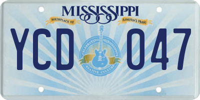 MS license plate YCD047