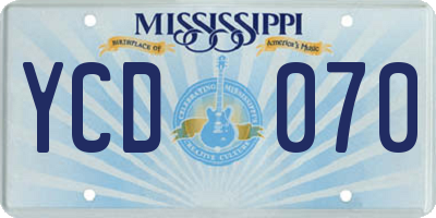 MS license plate YCD070