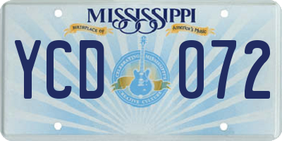 MS license plate YCD072