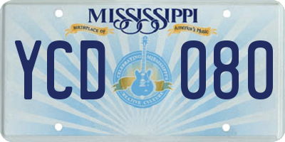MS license plate YCD080