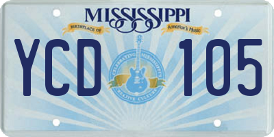MS license plate YCD105