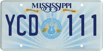 MS license plate YCD111