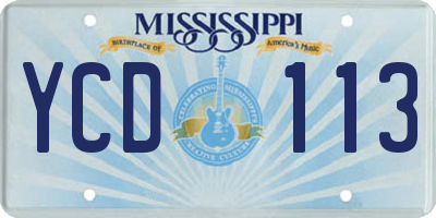 MS license plate YCD113