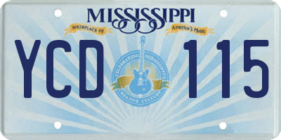 MS license plate YCD115