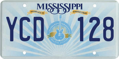 MS license plate YCD128