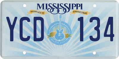 MS license plate YCD134