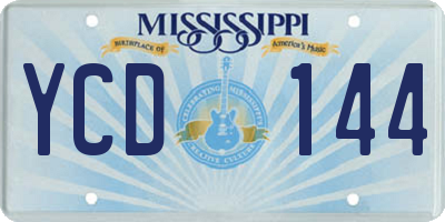 MS license plate YCD144