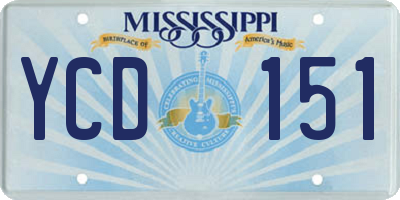 MS license plate YCD151
