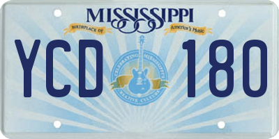 MS license plate YCD180