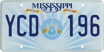 MS license plate YCD196
