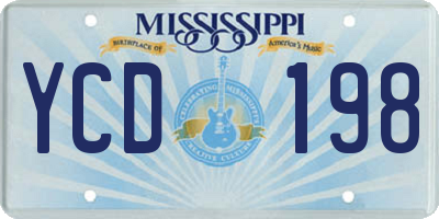 MS license plate YCD198