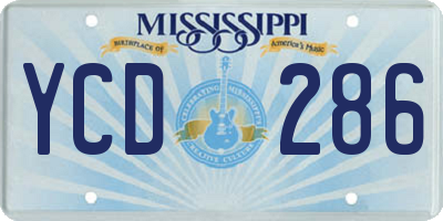MS license plate YCD286