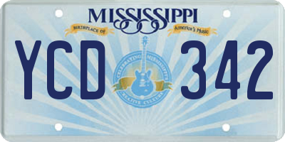 MS license plate YCD342