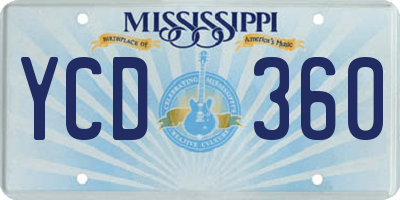 MS license plate YCD360