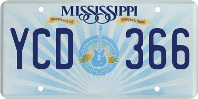 MS license plate YCD366