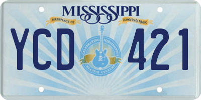 MS license plate YCD421