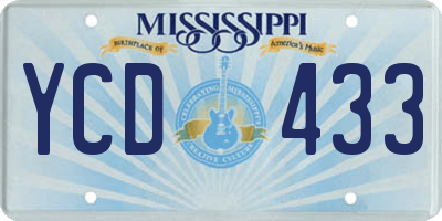 MS license plate YCD433