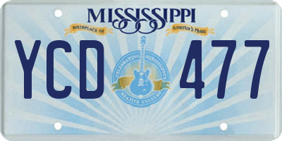 MS license plate YCD477