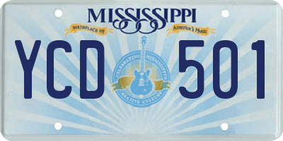 MS license plate YCD501