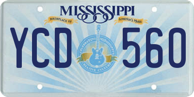 MS license plate YCD560