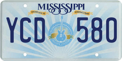MS license plate YCD580