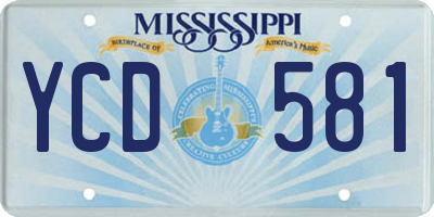 MS license plate YCD581