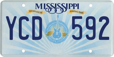MS license plate YCD592