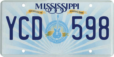 MS license plate YCD598