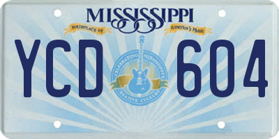MS license plate YCD604