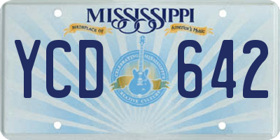 MS license plate YCD642