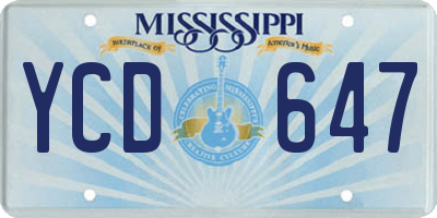 MS license plate YCD647
