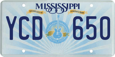 MS license plate YCD650