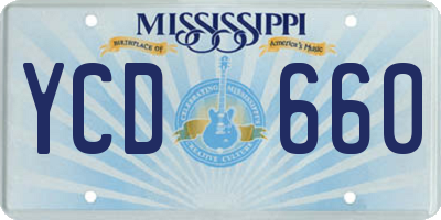 MS license plate YCD660