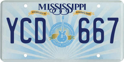 MS license plate YCD667