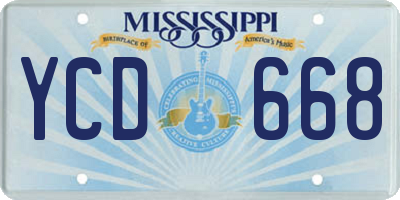 MS license plate YCD668