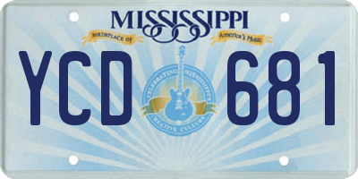 MS license plate YCD681